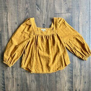 Madewell Yellow Peasant Blouse